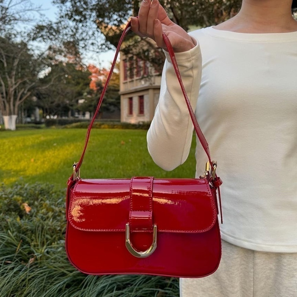 Red/Burgundy shoulder bag - Picture 3 of 4